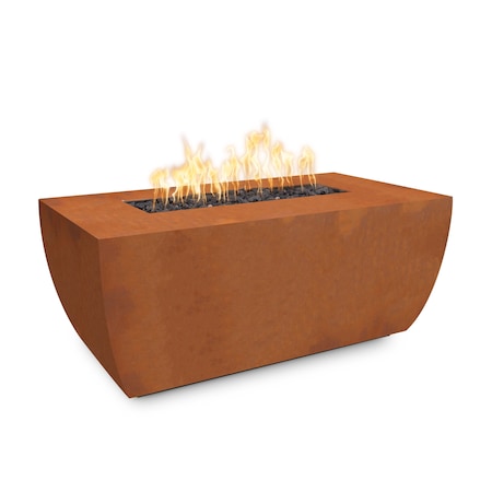 The Outdoor Plus 60 Rectangular Avalon Fire Pit - Corten Steel - Match Lit - Liquid Propane OPT-AVLCS6015-LP